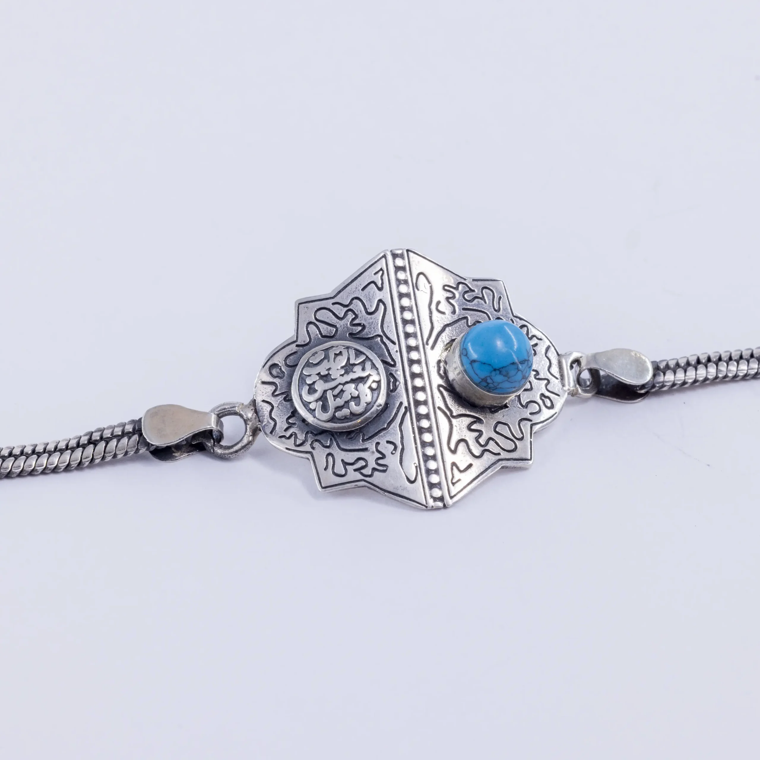 Sterling silver bracelet with natural turquoise - Image 3