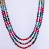 Triple -layer Agate Necklace with silver spacers