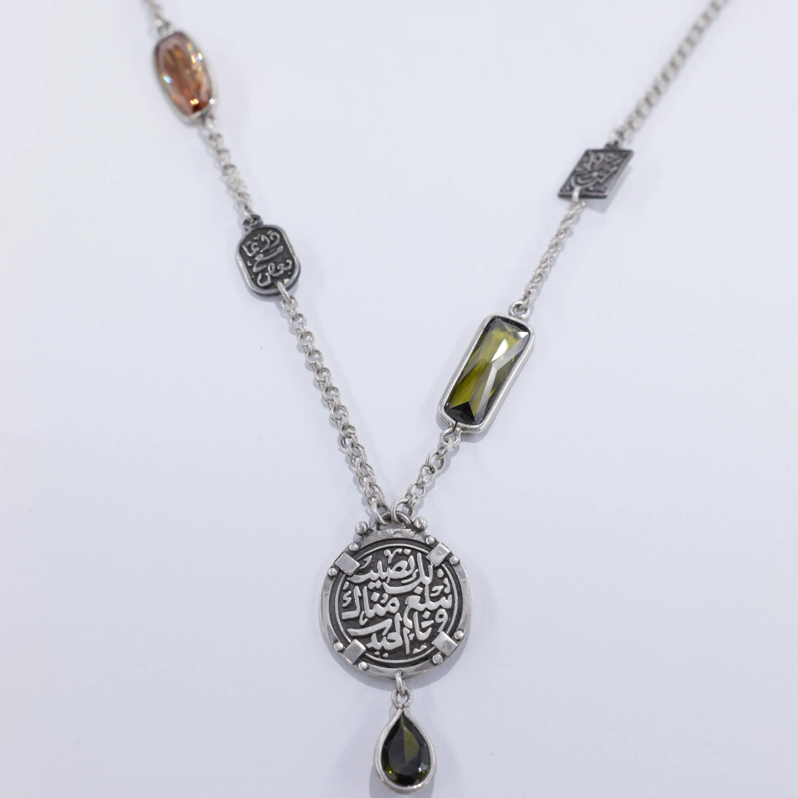 Silver necklace with natural stone - Image 2