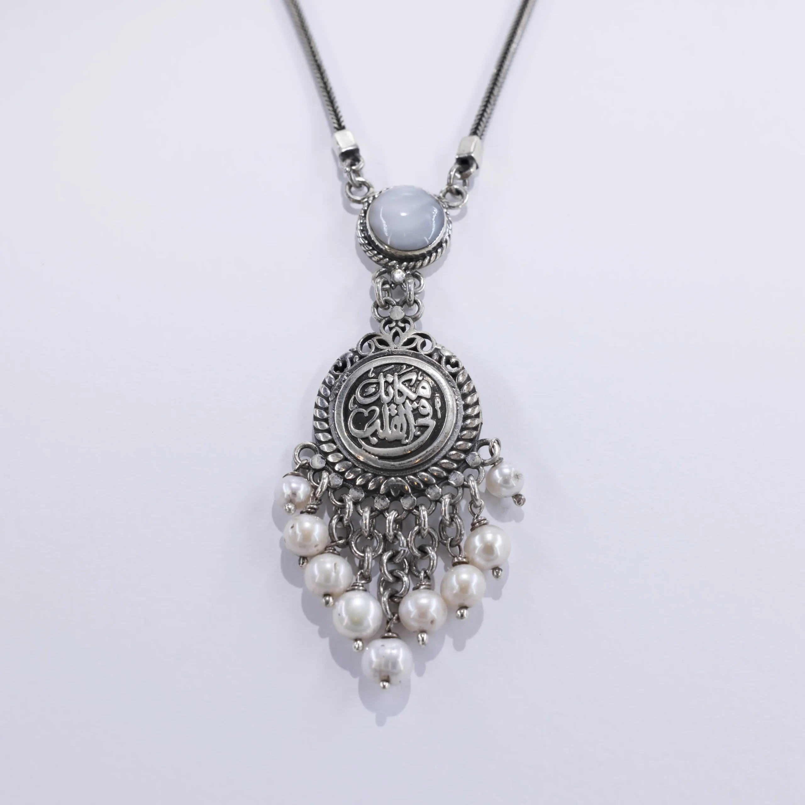 Sterling silver necklace 925 with mother pearl - Image 2