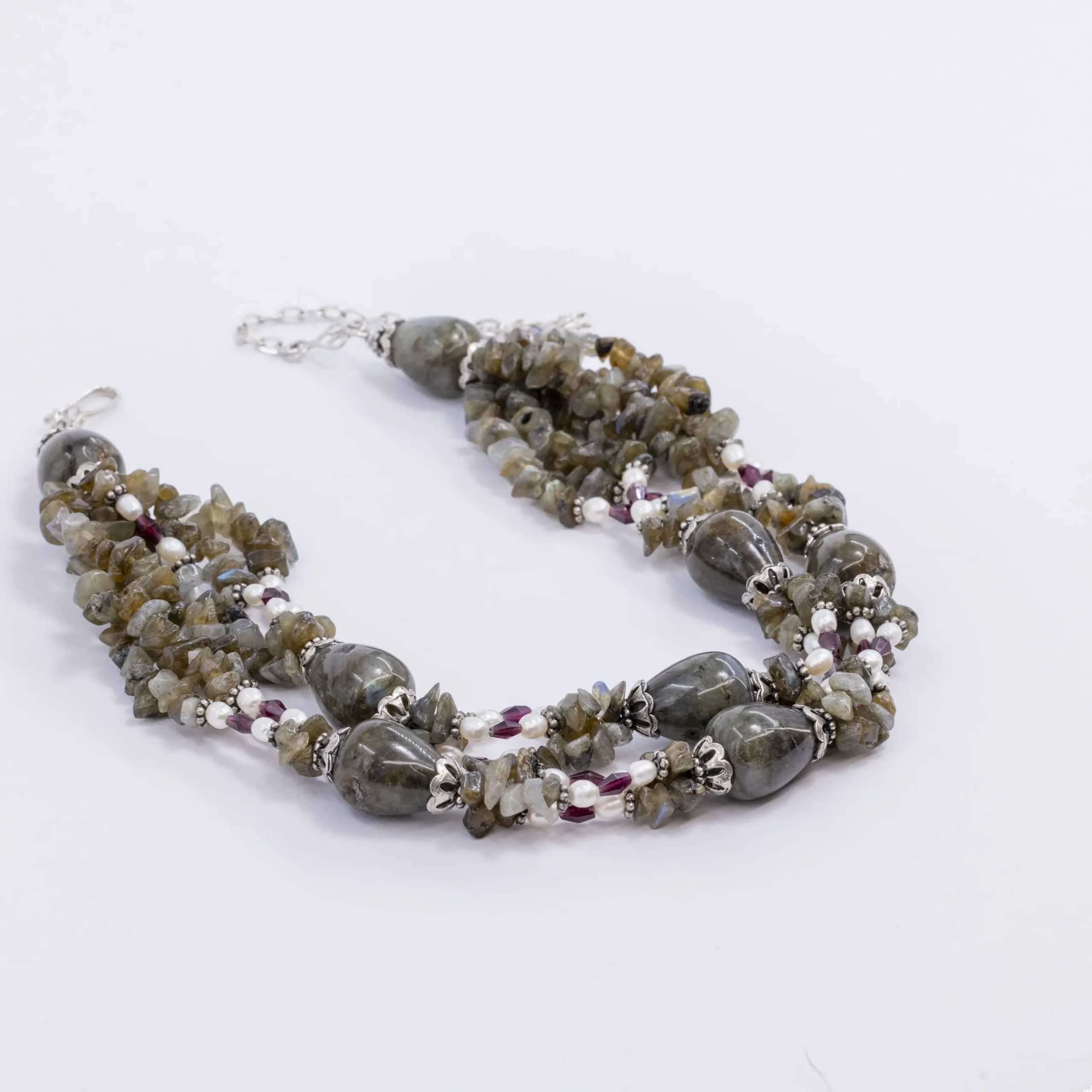 Labradorite necklace with garnet - Image 3