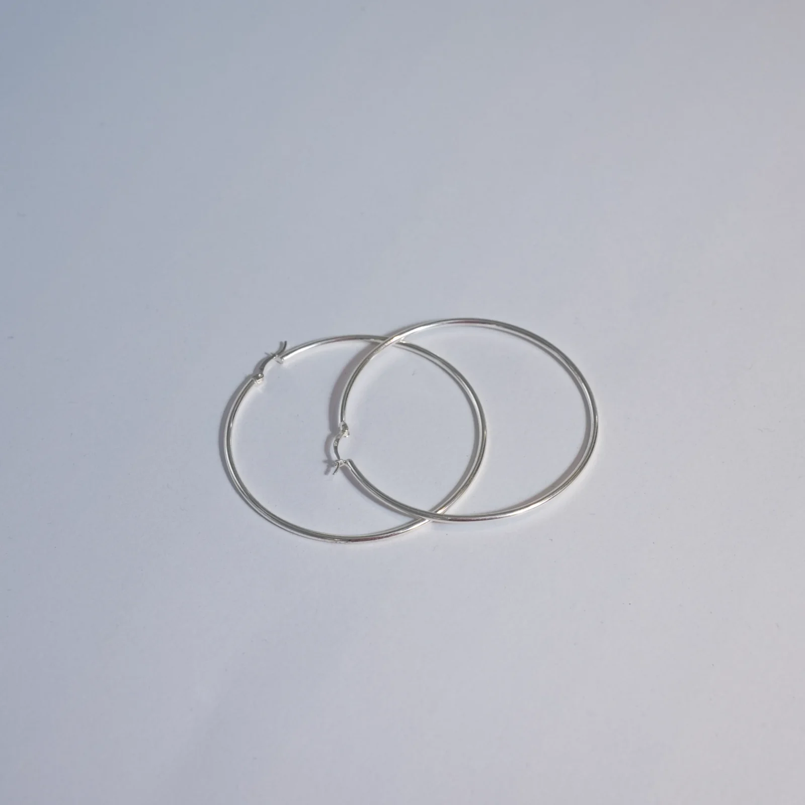 Large 925 Italian Silver Hoop Earrings