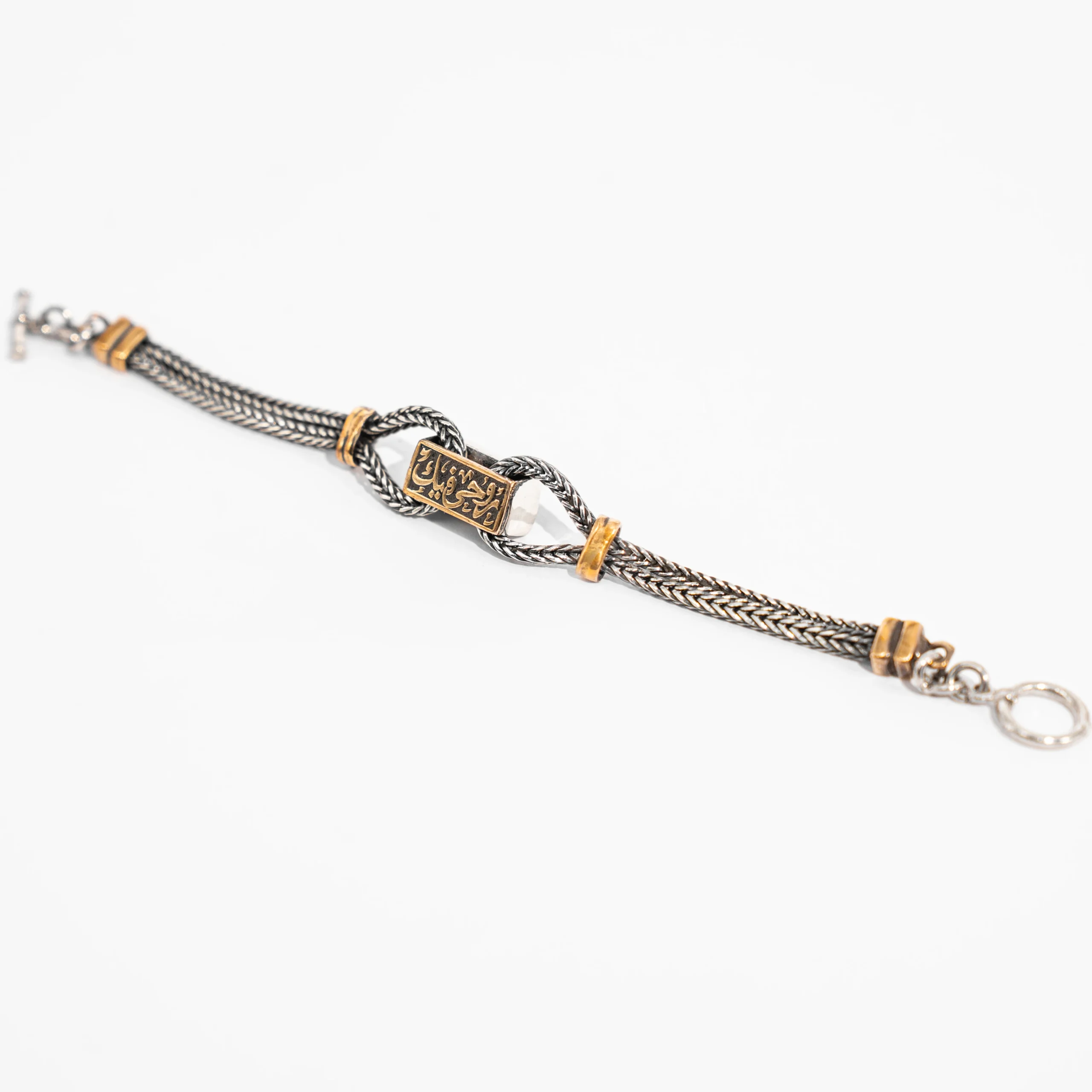 Silver Bracelet with Agate Stone and “روحى فيك” Engraving - Image 3