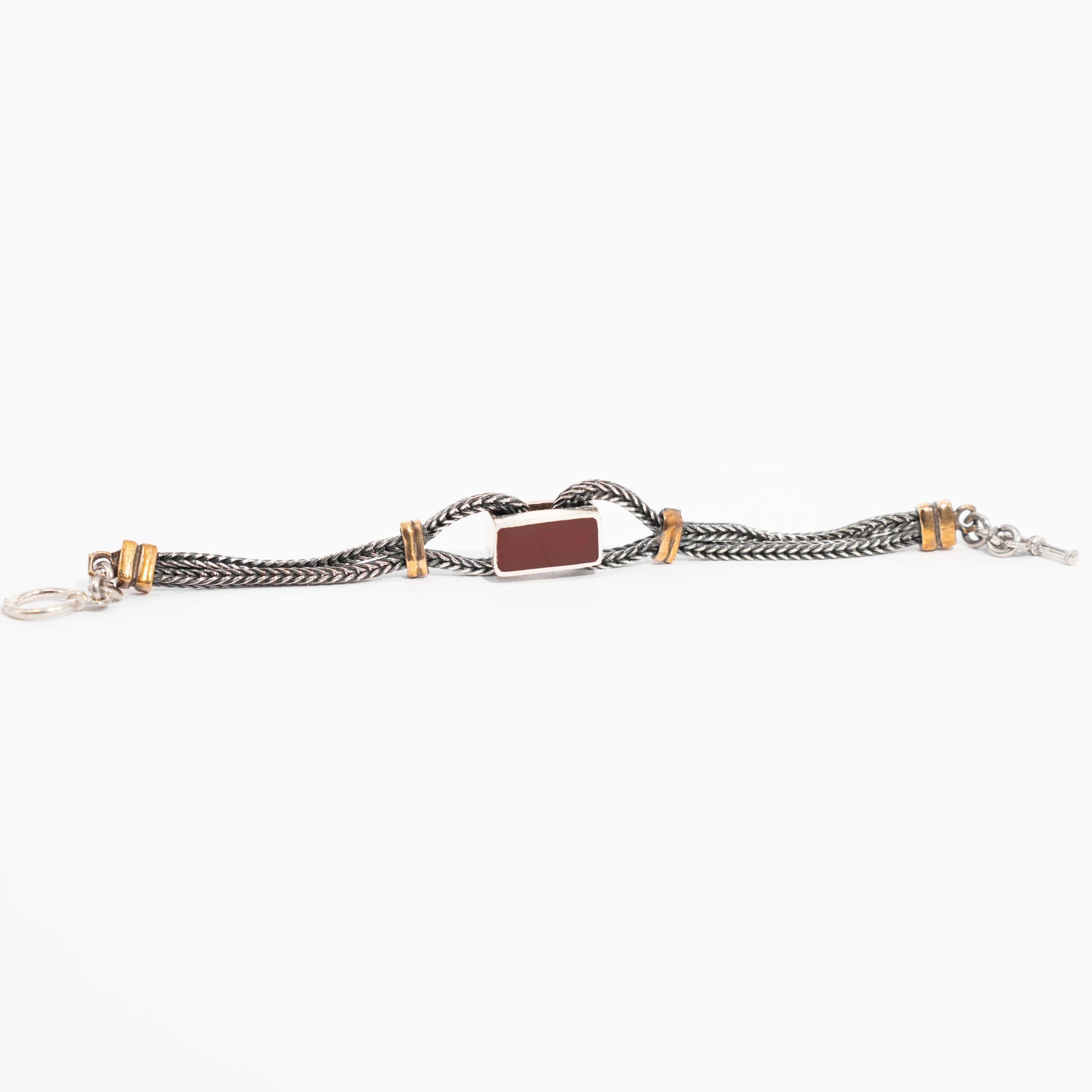 Silver Bracelet with Agate Stone and “روحى فيك” Engraving - Image 2