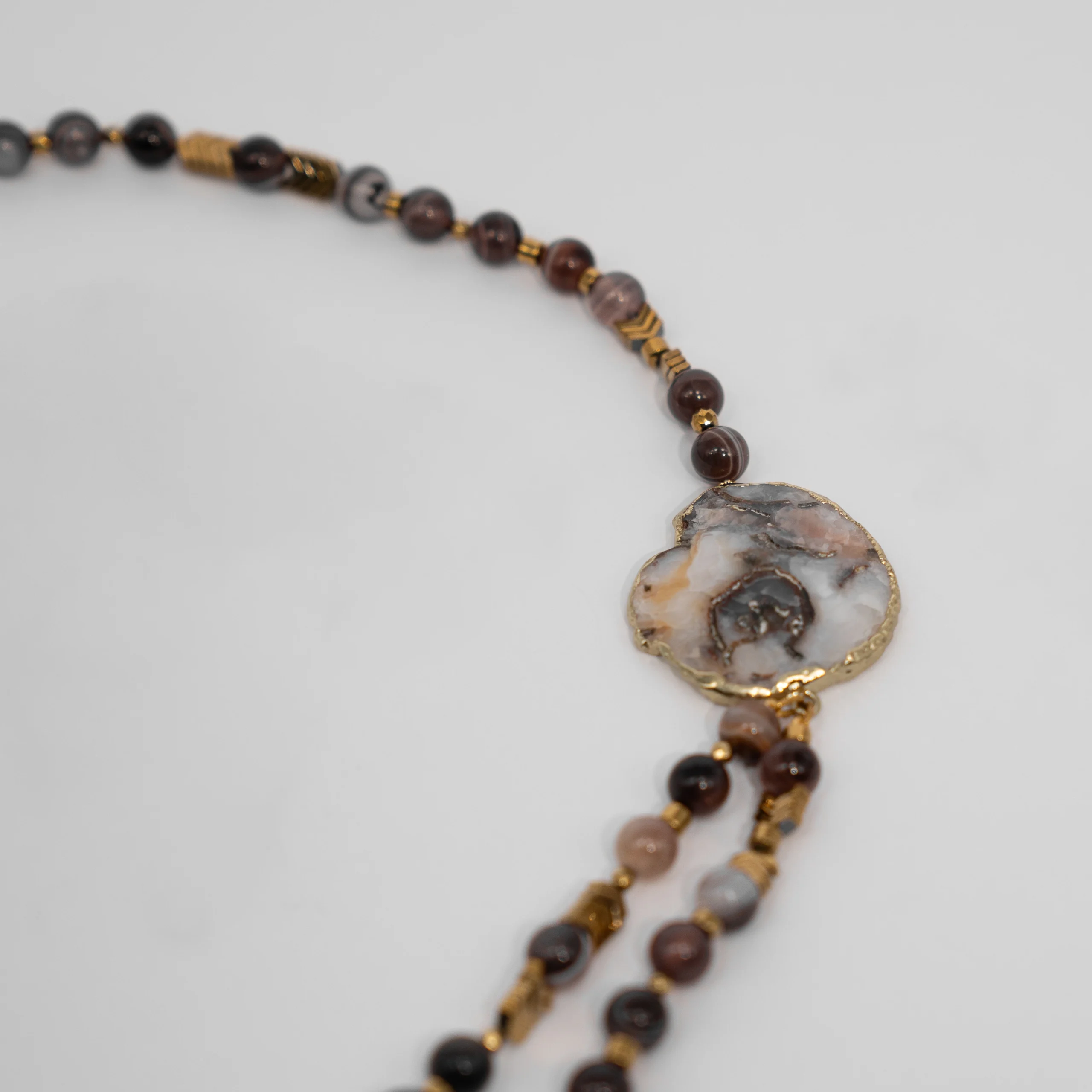 Agate "bedswany" with hematite stone -Necklace  can be made with the same agate - Image 4