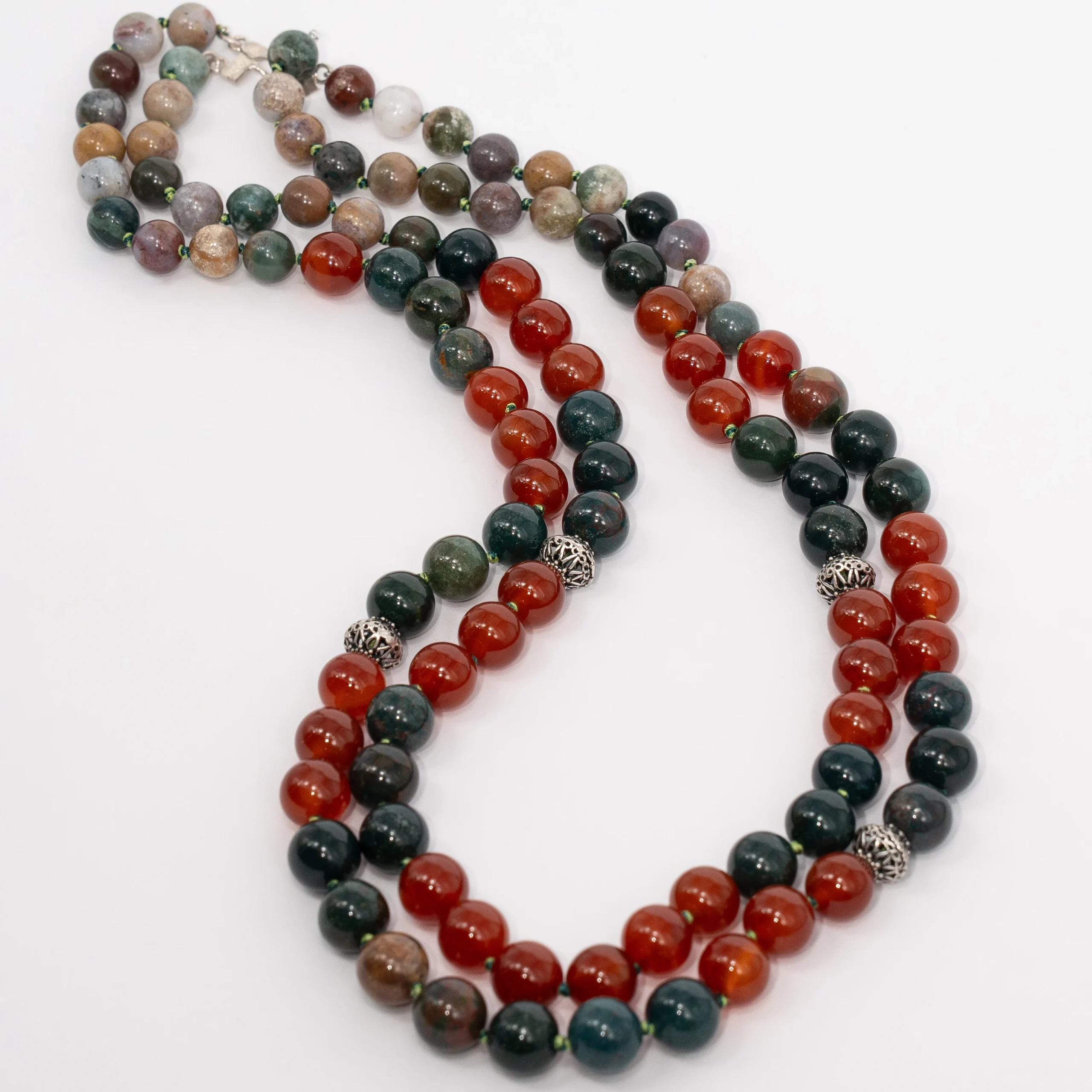 Agate necklace with Two Branches and 925 Silver Spacers - Image 2