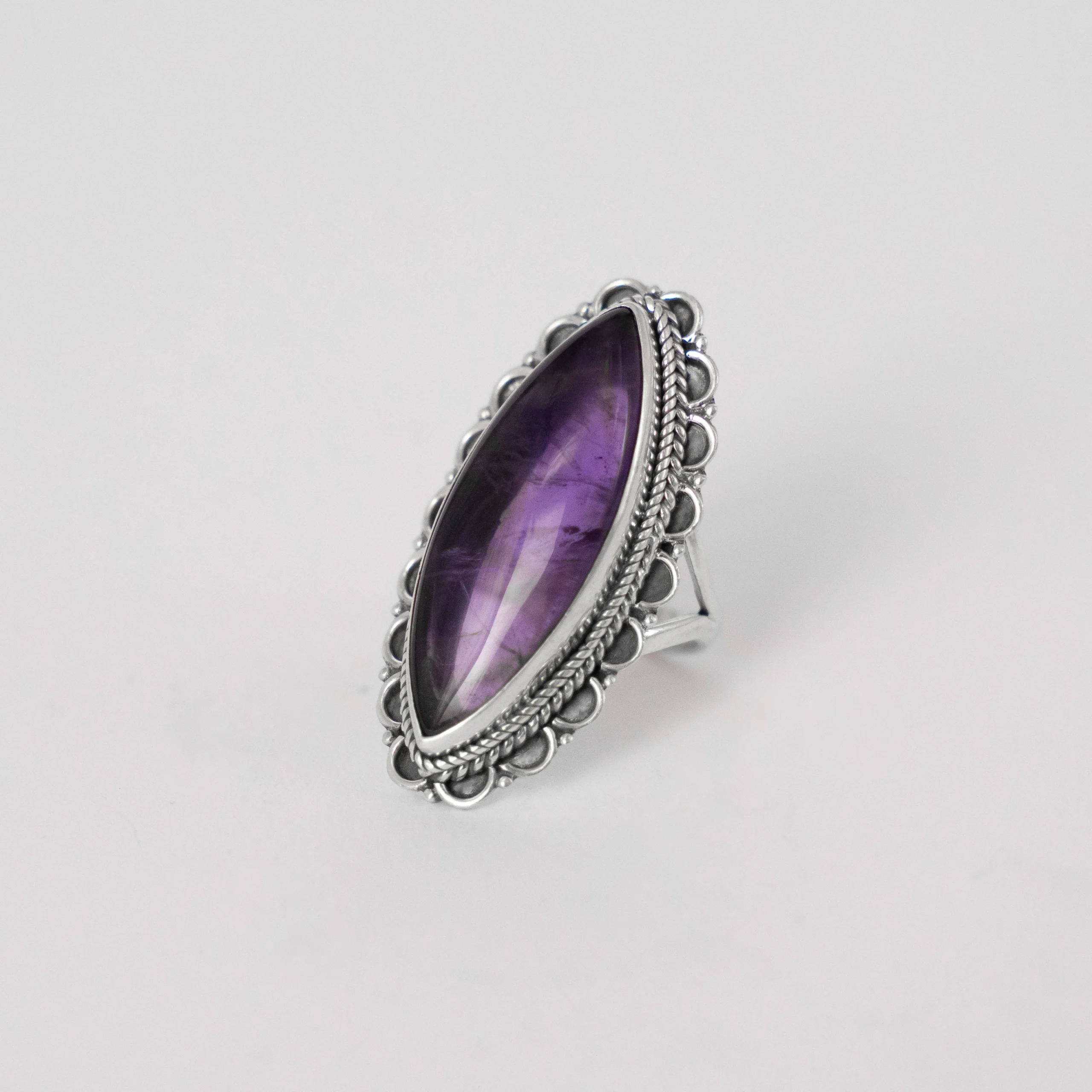925 Silver Ring with Natural Amethyst Stone - Image 3