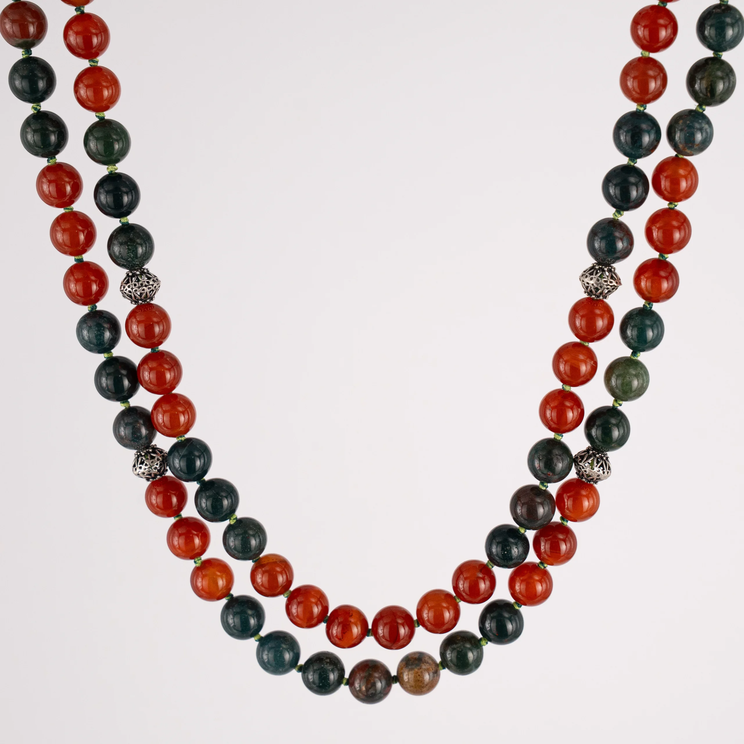 Agate necklace with Two Branches and 925 Silver Spacers - Image 3