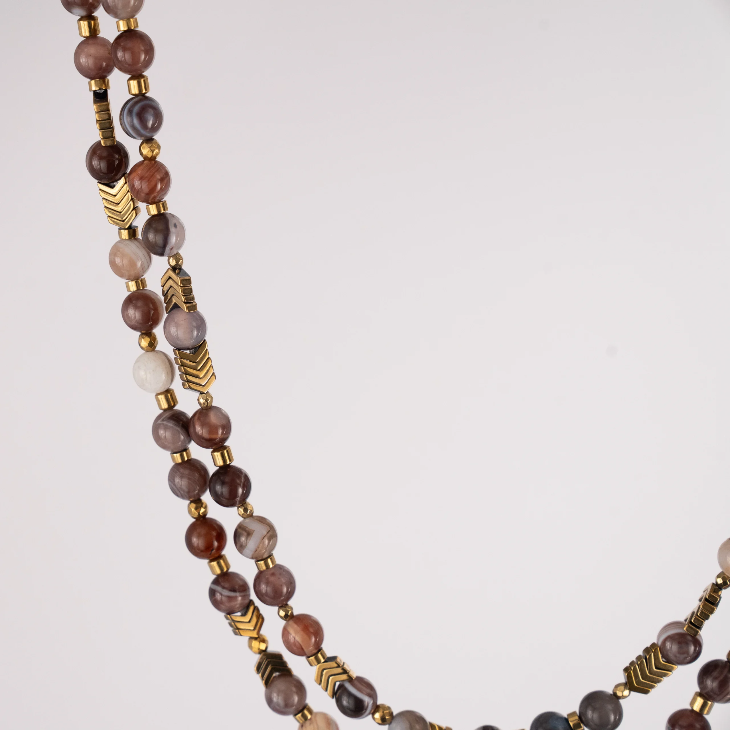 Agate "bedswany" with hematite stone -Necklace  can be made with the same agate - Image 5