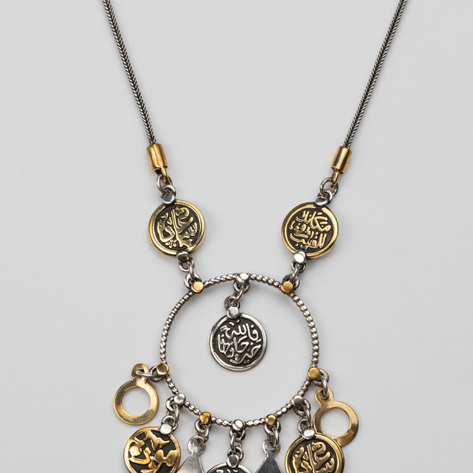 Silver Necklace  “ مكانك فى القلب وسعاده   ” Pendant