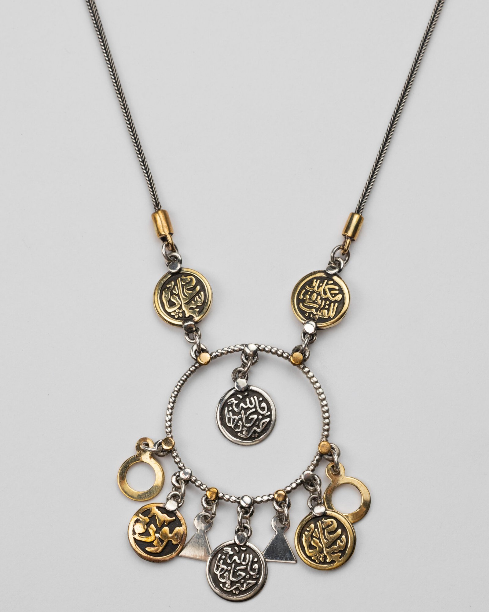 Silver Necklace  “ مكانك فى القلب وسعاده   ” Pendant